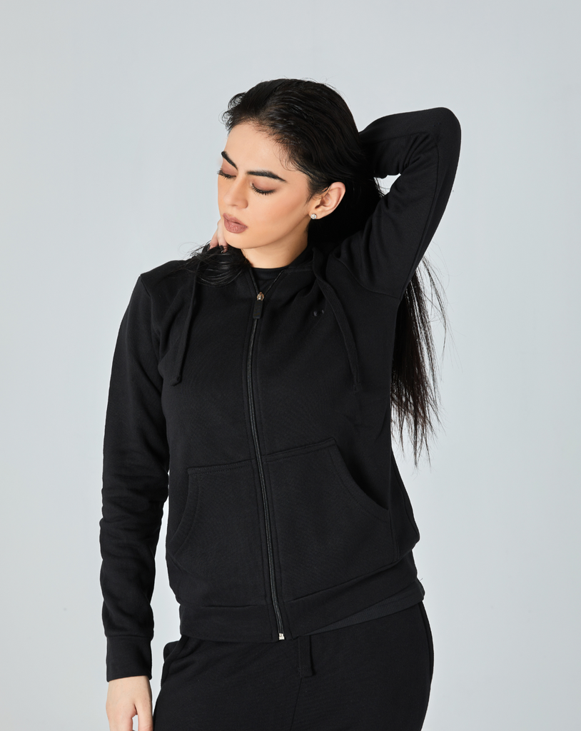 Fleece Jacket Women Black